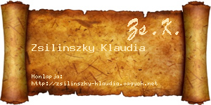 Zsilinszky Klaudia névjegykártya