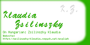 klaudia zsilinszky business card